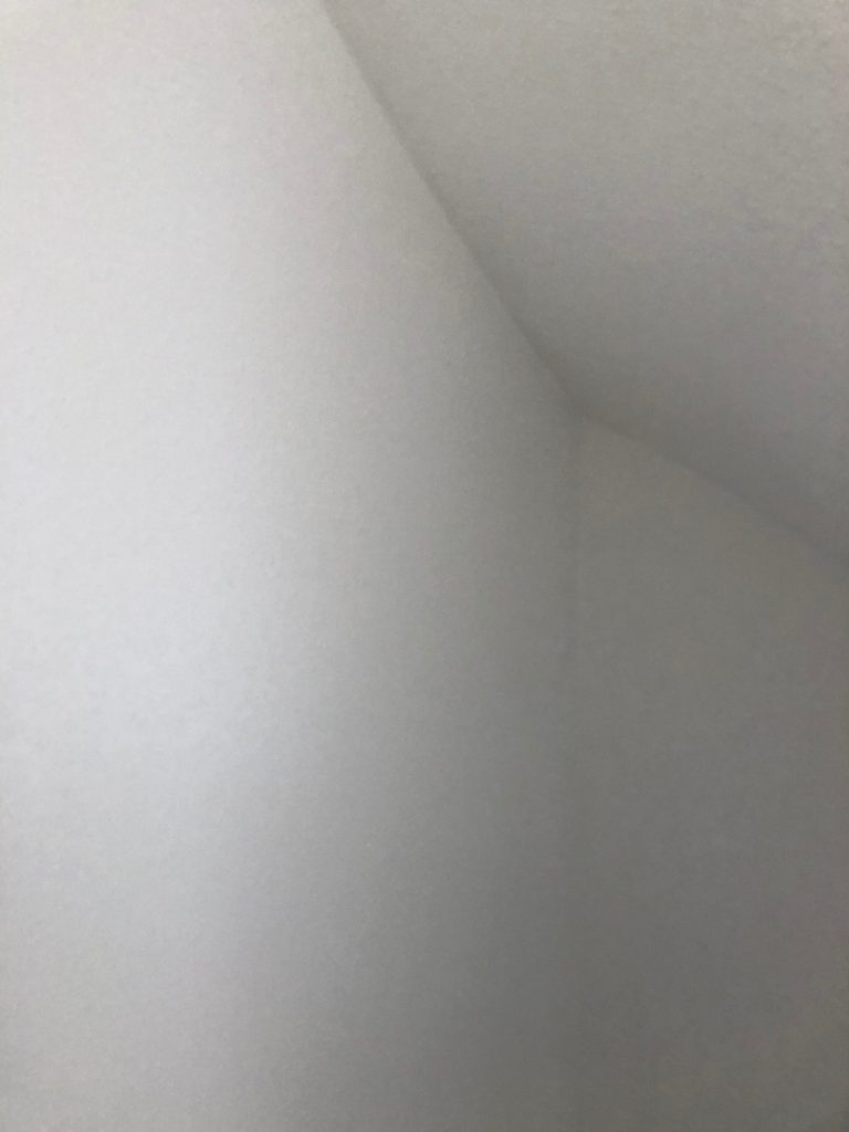 Detail van gelijkmatig aangebrachte witte spackstructuur